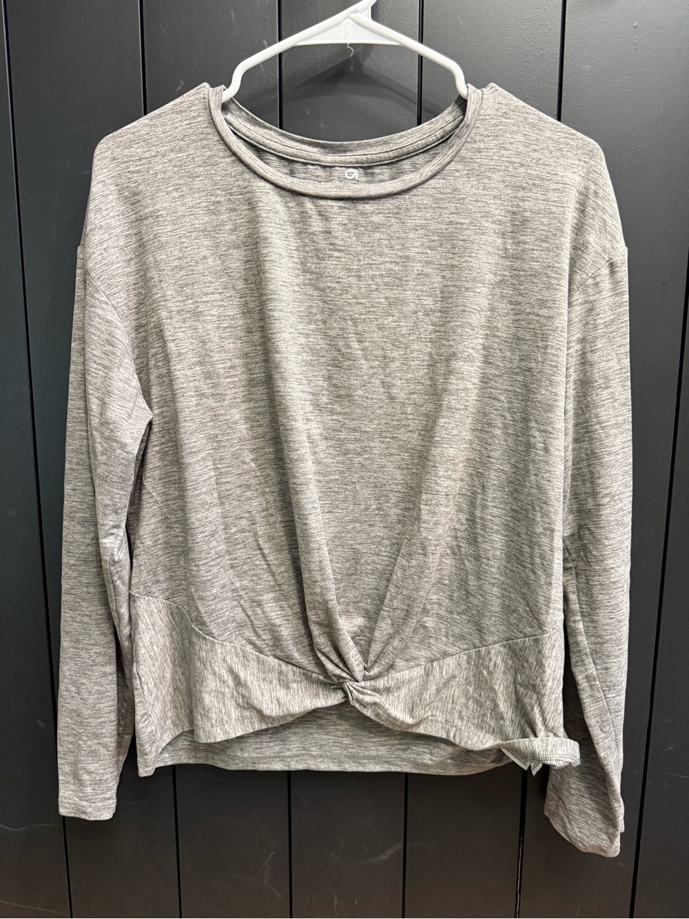 GAP Gray Twist-Front Long Sleeve Top